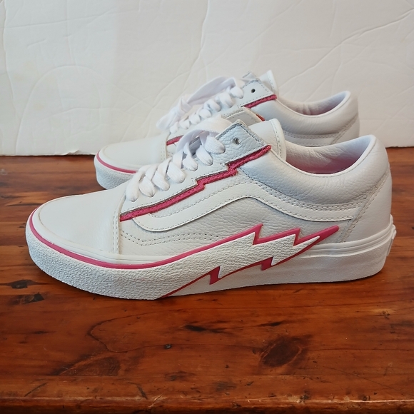 VANS Old Skool Bolt Pop Pink Glow Sneakers Mens Size 6.5 Women's Size 8 - Picture 9 of 10